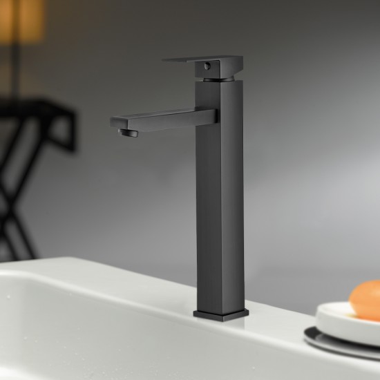 Ottimo Nero Black Tall Basin Mixer Tap Black Taps Tall Tapware