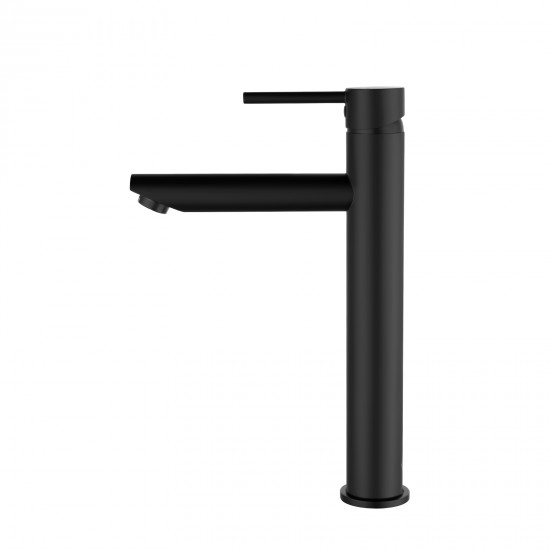 Euro Round Nero Black Tall Basin Mixer Tap Black Taps Tall Tapware 