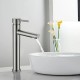 Euro Round Solid Brass Brushed Nickel Tall Basin Mixer Bathroom Vanity Tap