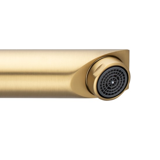 Lattice Edition Solid Brass Brushed Yellow Gold Tall Basin Mixer Bathroom Vanity Tap Lattice Edition Solid Brass Brushed Yellow Gold Tall Basin Mixer Bathroom Vanity Tap