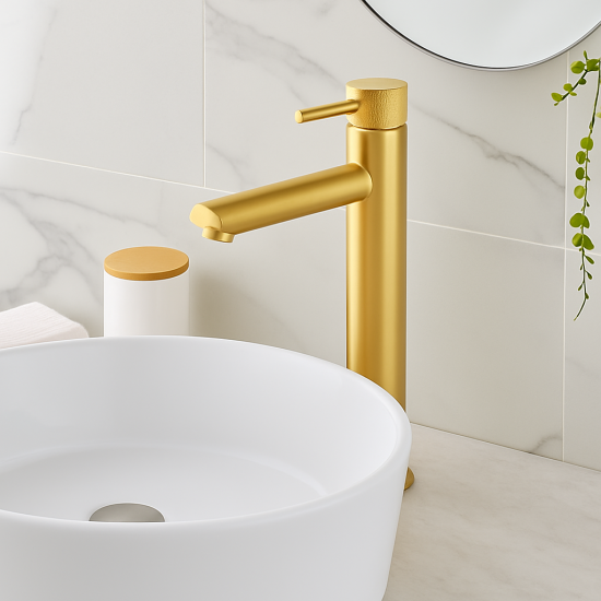 Lattice Edition Solid Brass Brushed Yellow Gold Tall Basin Mixer Bathroom Vanity Tap Lattice Edition Solid Brass Brushed Yellow Gold Tall Basin Mixer Bathroom Vanity Tap