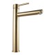 Euro Round Solid Brass Brushed Yellow Gold Tall Basin Mixer Bathroom Vanity Tap