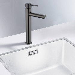 Euro Round Solid Brass Gunmetal Grey Tall Basin Mixer Bathroom Vanity Tap Euro Round Solid Brass Gunmetal Grey Tall Basin Mixer Bathroom Vanity Tap