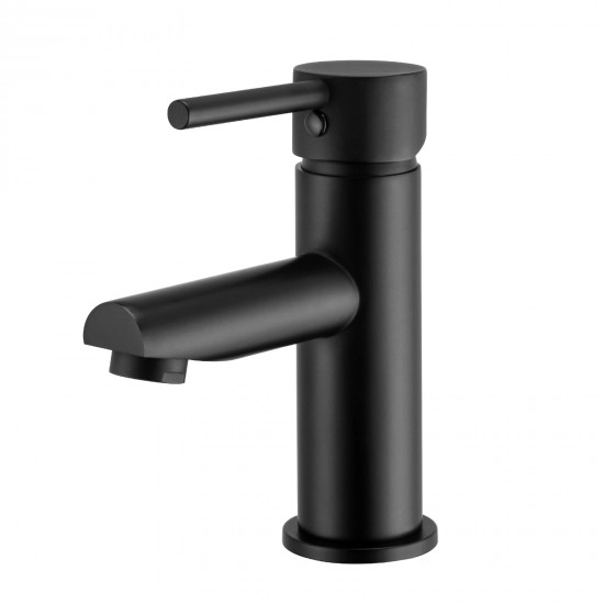 Euro Round Nero Matt Black Bathroom Basin Mixer Tap Black Tap