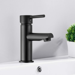 Euro Round Nero Matt Black Bathroom Basin Mixer Tap Black Tap Euro Round Nero Matt Black Bathroom Basin Mixer Tap Black Tap