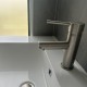Round Solid Brass Brushed Nickel Basin Mixer Tap Bathroom Vanity Tap