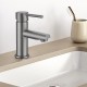 Round Solid Brass Brushed Nickel Basin Mixer Tap Bathroom Vanity Tap