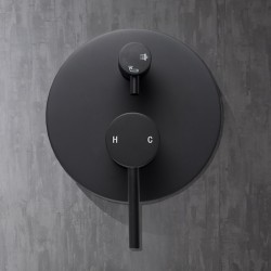 Euro Round Nero Matt Black Shower/Bath Mixers Diverter Euro Round Nero Matt Black Shower/Bath Mixers Diverter