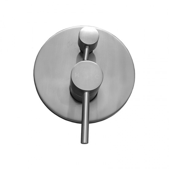 Euro Round Brushed Nickel Shower/Bath Mixer with Diverter Wall Mounted