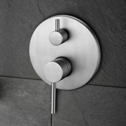 Euro Round Brushed Nickel Shower/Bath Mixer with Diverter Wall Mounted Euro Round Brushed Nickel Shower/Bath Mixer with Diverter Wall Mounted