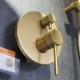 Euro Round Brushed Yellow Gold Shower/Bath Mixer with Diverter Wall Mounted