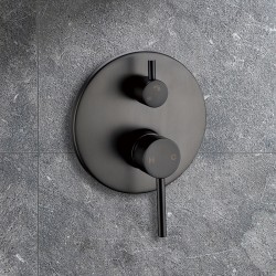 Euro Round Gunmetal Grey Shower/Bath Mixer with Diverter Wall Mounted Euro Round Gunmetal Grey Shower/Bath Mixer with Diverter Wall Mounted