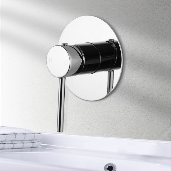 Euro Round Chrome Shower/Bath Wall Pin Mixers