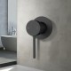 Euro 65mm Matt Black Solid Brass Wall Mixer for Bathtub and Basin