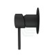 Euro 65mm Round Matt Black Bathtub/Basin Mixer Wall Mounted with Bath Spout Wall Mounted