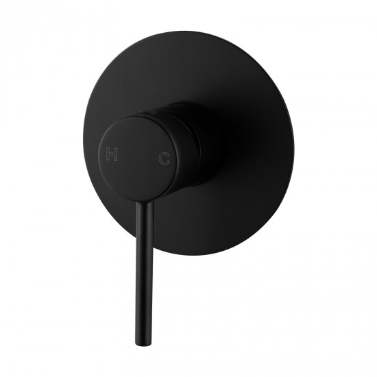 Euro Round Nero Black Shower/Bath Wall Pin Mixers