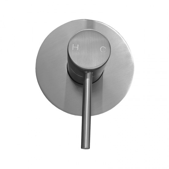 Round Brushed Nickel Bathtub/Basin Mixer Wall Mounted