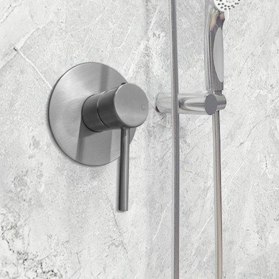 Euro Round Brushed Nickel Shower/Bath Wall Mixer Solid Brass