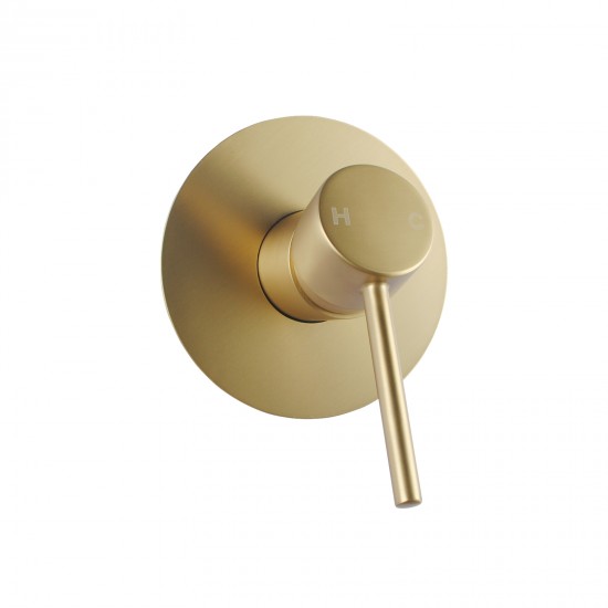 Euro Round Brushed Yellow Gold Bathtub/Basin Mixer Wall Mounted