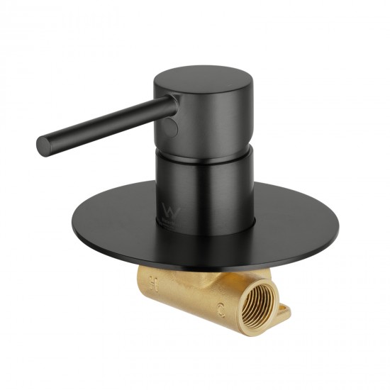 Round Gunmetal Grey Shower/Bath Wall Mixer Solid Brass