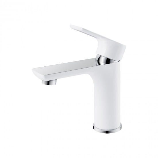 Bath Round Chrome&White Sliding Shower Set/Basin Mixer