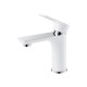 Bathroom White & Chrome Basin Mixer Solid Brass Vanity Tap