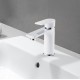 Bathroom White & Chrome Basin Mixer Solid Brass Vanity Tap