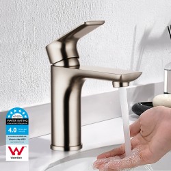 Solid Brass Brushed Nickel Basin Mixer Tap Bathroom Vanity Tap Solid Brass Brushed Nickel Basin Mixer Tap Bathroom Vanity Tap