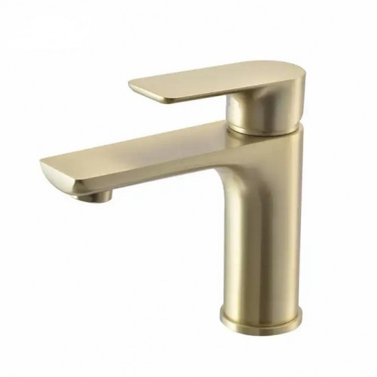 Solid Brass Brushed Yellow Gold Basin Mixer Tap Bathroom Vanity Tap