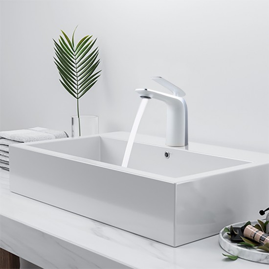 Norico Eden Chrome and White Bathroom Basin Mixer Tapware