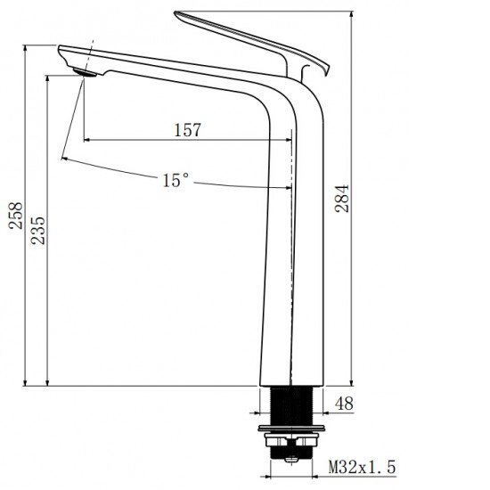 Norico Eden Matte Black Tall Bench Top Basin Mixer Taps Bathroom Tall Taps