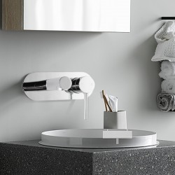 Euro Round Chrome Bathtub/Basin Wall Mixer With Spout Color Up Extend Euro Round Chrome Bathtub/Basin Wall Mixer With Spout Color Up Extend