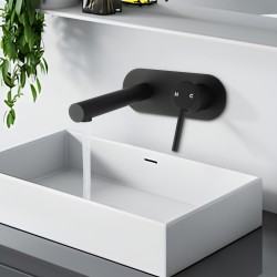 Euro Matt Black Round Bathtub/Basin Wall Mixer With Spout Color Up Extend Euro Matt Black Round Bathtub/Basin Wall Mixer With Spout Color Up Extend