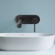 Euro Matt Black Round Bathtub/Basin Wall Mixer With Spout