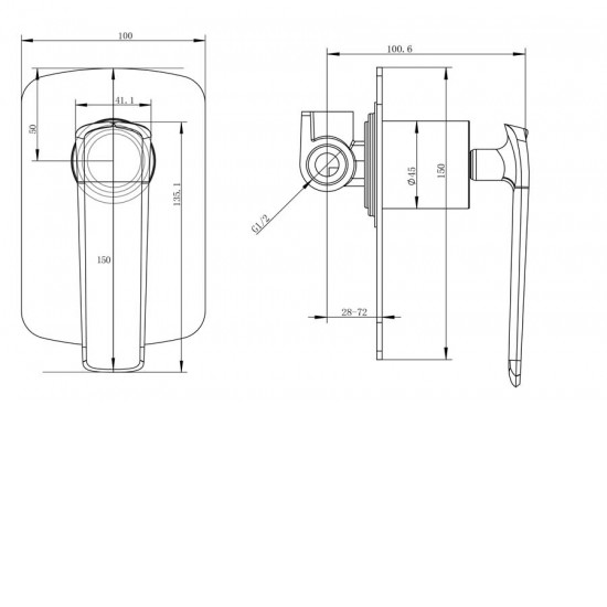 Norico Eden Chrome Shower/Bath Wall Mixers Tapware