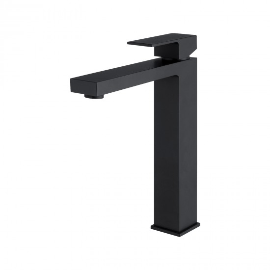 Ottimo Solid Brass Square Black Tall Basin Mixer Tap Vanity Tap Bench Top