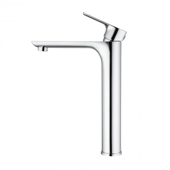 Solid Brass Chrome Tall Basin Mixer Tap Bathroom Basin Tap