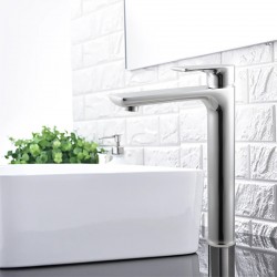 Solid Brass Chrome Tall Basin Mixer Tap Bathroom Basin Tap Solid Brass Chrome Tall Basin Mixer Tap Bathroom Basin Tap