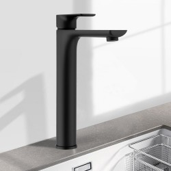 Matt Black Bathroom Tall Basin Mixer Tap Black Vanity Tap Matt Black Bathroom Tall Basin Mixer Tap Black Vanity Tap