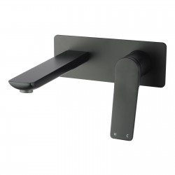 Rumia Matt Black Bathtub Basin Wall Mixer With Spout Solid Brass Watermark Rumia Matt Black Bathtub Basin Wall Mixer With Spout Solid Brass Watermark