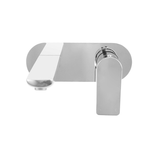 Chrome Bathtub/Basin Wall Mixer With Spout Wall Mounted