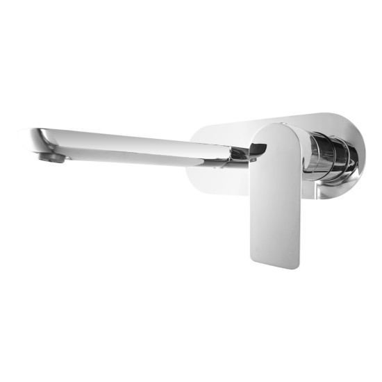 Chrome Bathtub/Basin Wall Mixer With Spout Wall Mounted Chrome Bathtub/Basin Wall Mixer With Spout Wall Mounted