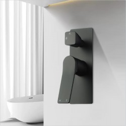 Rumia Shower Wall Mixer With Diverter Matt Black Rumia Shower Wall Mixer With Diverter Matt Black