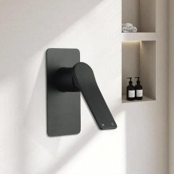 Rumia Shower Wall Mixer Solid Brass Watermark Matt Black Rumia Shower Wall Mixer Solid Brass Watermark Matt Black
