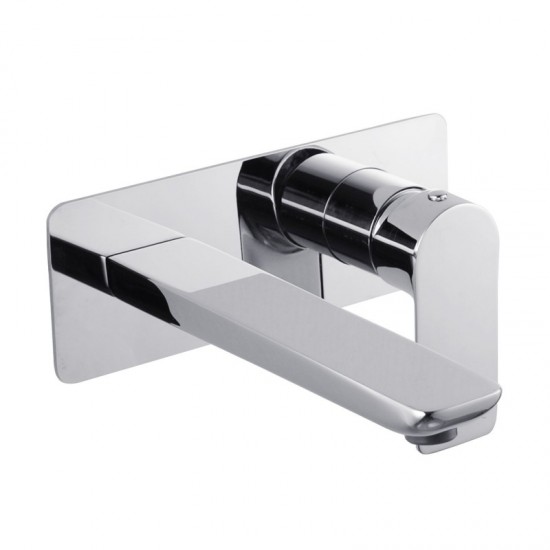 Chrome Bathtub/Basin Wall Mixer With Spout Wall Mounted