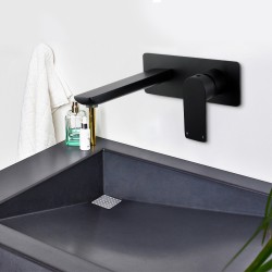 Black Bathtub/Basin Wall Mixer With Spout Wall Mounted Color Up Extend Black Bathtub/Basin Wall Mixer With Spout Wall Mounted Color Up Extend