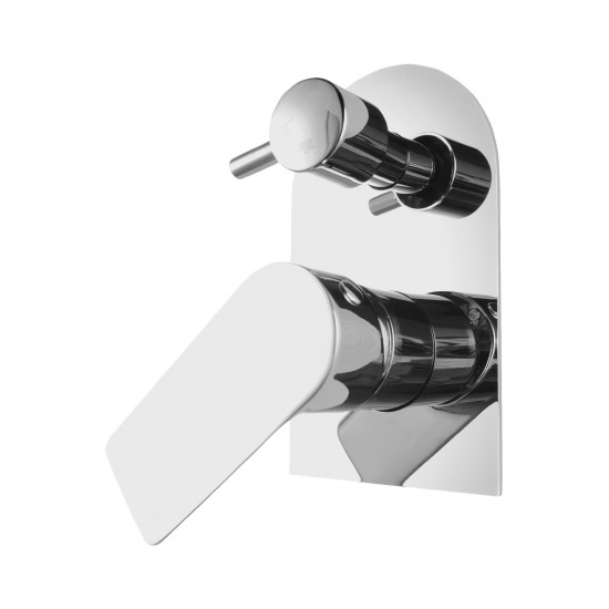 Chrome Solid Brass Shower Wall Mixer With Diverter