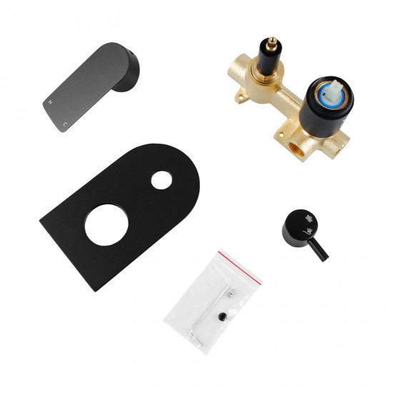 Matt Black Solid Brass Shower Wall Mixer With Diverter