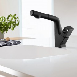 Matte Black 360° Swivel  Pull-out Spout Basin Mixer Tap Matte Black 360° Swivel  Pull-out Spout Basin Mixer Tap