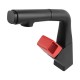 Matte Black&Red 360° Swivel  Pull-out Spout Basin Mixer Tap